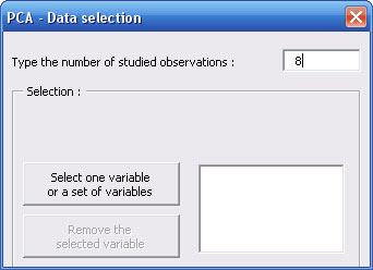 statel principal components analysis PCA excel