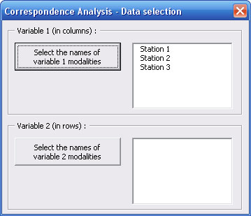 statel correspondence analysis ca excel