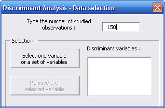 statel discriminant analysis excel