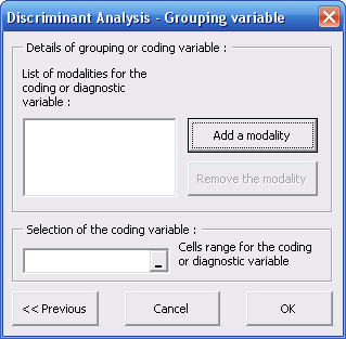 statel discriminant analysis excel