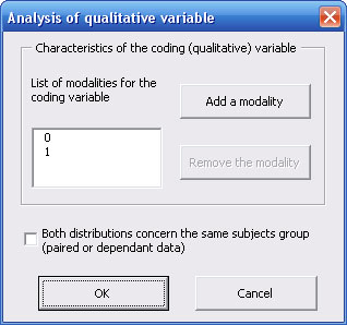 statel khi2 comparison distribution qualitative variable excel