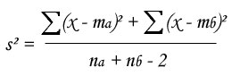 statel student test means comparison formula excel