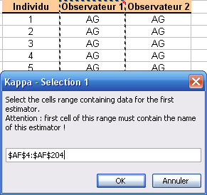 statel analysis concordance kappa test excel