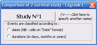 statel comparison survival curves logrank test excel