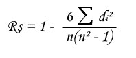 statel spearman correlation formula excel