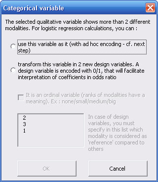 logistic regression statel encoding variable qualitative