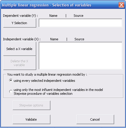 statel multiple linear regression excel