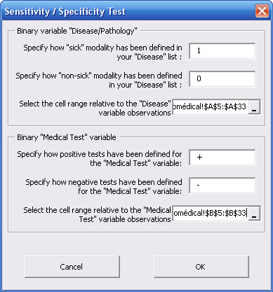 statel sensitivity specificity excel