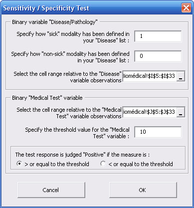 statel sensitivity specificity excel